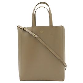 Céline Celine Vertical Cabas Small Tote Bag in Gray Leather Brown