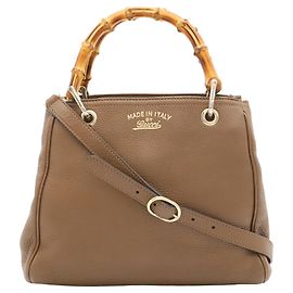 mala GUCCI Bamboo Small Shopper Marrom