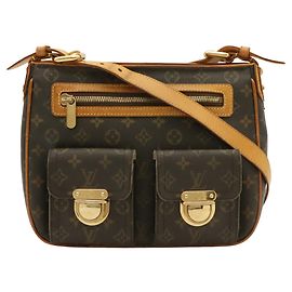Sac à épaule Louis Vuitton Monogram Hudson GM Marron