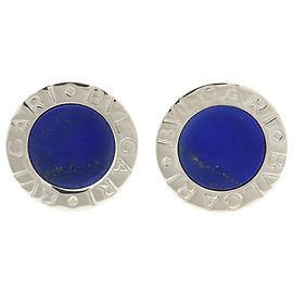 Bulgari Bvlgari Manschettenknöpfe aus Gold und Silber mit Lapislazuli Golden