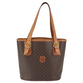 Céline Celine C Macadam Tote PVC leather/ Macadam canvas Marron