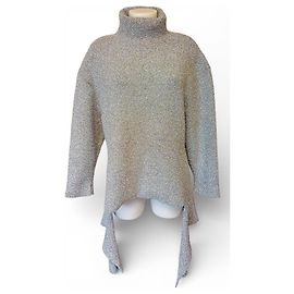 BALENCIAGA - Metallic Deconstructed Sweater - Maglione Silber