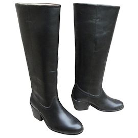 Autre Marque Maison Kitsuné Botas altas em couro preto Preto