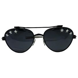 Givenchy Aviator Sunglasses Stars Black Metal Black White