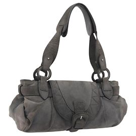 LOEWE Tote Bag Suede Gray Silver Auth 192813 - Jerrillo Autre