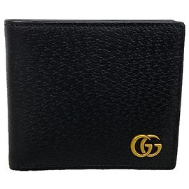 Gucci GG Marmont Black Leather Wallet Black