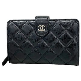 Chanel Matelassé Caviar Leather Wallet Black