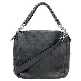 Bolsa de Ombro com Corrente Louis Vuitton Mahina Babylon Preto