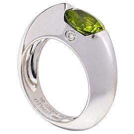 Piaget Peridot Ring Weißgold 750/18kt Grüner Peridot Designer Schmuck Silber Grün