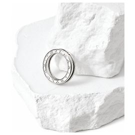 Bulgari B.zero1 Ring White Gold 750/18kt Wedding Ring 6.23 g Size 51 Designer Silvery