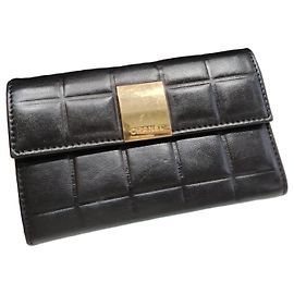 Chanel Black Leather Wallet Black
