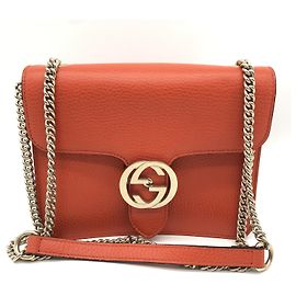 Gucci Interlocking Chain Leather Small Orange