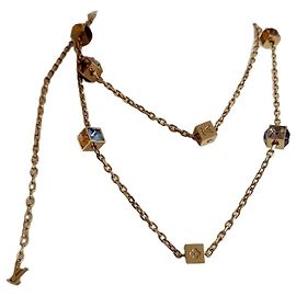 Collar Louis Vuitton Cube Strass Dorado Multicolor Dorado