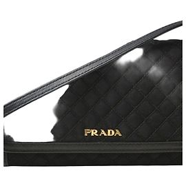 Prada Black Nylon Chain/Shoulder Wallet Black