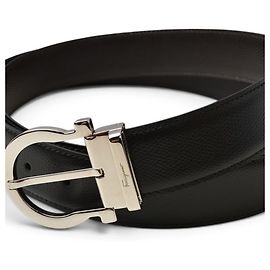 Cinto de couro reversível Salvatore Ferragamo Marrom Preto