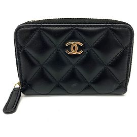 Portamonete con zip Chanel Classic Nero
