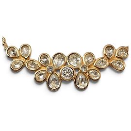 Christian Dior Strass-Halskette Gold Golden