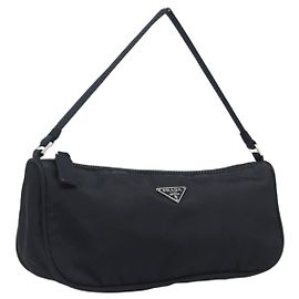 PRADA Accessory Pouch Nylon Black Silver Auth 212103V - Jerrillo Altro