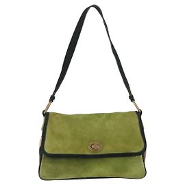 Sac à rabat vintage Miu Miu en daim Vert