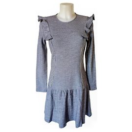Autre Marque MAX & CO - Pata de gallo y rayas Negro Gris