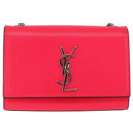 Autre Marque Saint Laurent Chain Shoulder Bag Leather Pink Silver Auth 210941M - Jerrillo Other