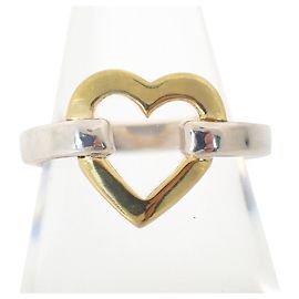 Autre Marque Anel Aliança de Coração em Prata Esterlina e Ouro Tiffany & Co. Outro