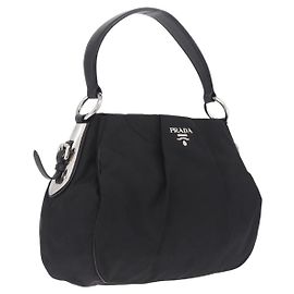 PRADA Shoulder Bag Nylon Black Silver Auth 208419V - Jerrillo Altro