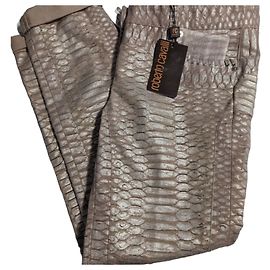 Vaqueros con estampado de pitón Roberto Cavalli Beige