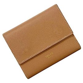 Céline Carteira Trifold Celine em couro bege Bege