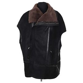 Veste Rick Owens en daim noir Noir