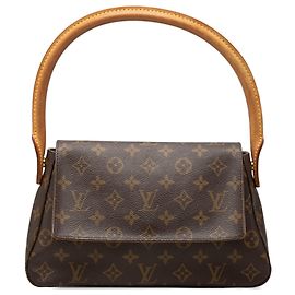 Sac à épaule Mini Looping Monogram Louis Vuitton Marron Marron