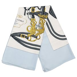Lenço de seda Hermès Brides de Gala Branco 90 Branco