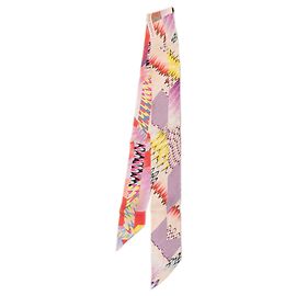 Lenço Twilly de seda Hermès rosa com padrão de mármore All Over Rosa