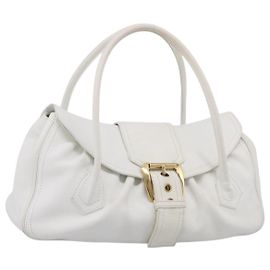 Céline CELINE Hand Bag Leather White Gold Tone Auth ep16986A - Jerrillo Altro
