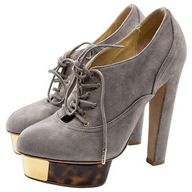 Le Silla Bottines à talons en daim gris Doré Gris