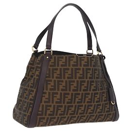 FENDI Zucca Canvas Shoulder Bag Black Brown Auth 212096SAV - Jerrillo Altro