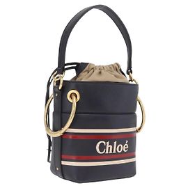 Chloé Chloe Hand Bag Leather Navy Gold Auth 213323A - Jerrillo Altro