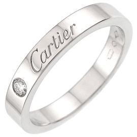 Anel Aliança Cartier C de #48 em Platina Outro