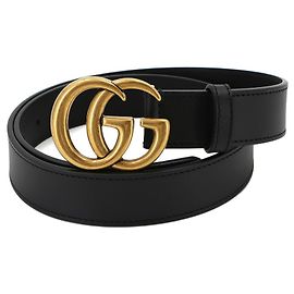 Gucci GG Marmont Ledergürtel Schwarz
