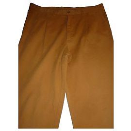 Burberry Pantalones de sarga marrones Amarillo