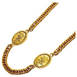 Collier ovale Chanel Coco Mark Crown Doré