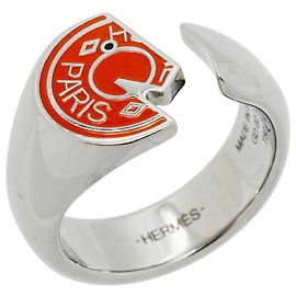 Hermès Hermes Carousel Band Ring Silber Orange