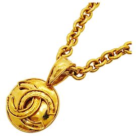 Collar Chanel chapado en oro Dorado