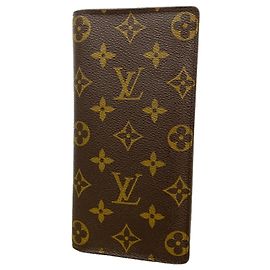 Louis Vuitton Monogram Portefeuille Brazza Long Wallet Castaño