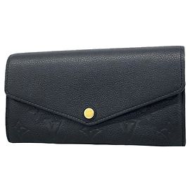 Louis Vuitton Monogram Empreinte Portefeuille Sarah Long Wallet Noir