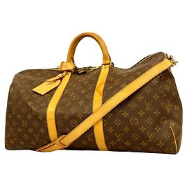 Louis Vuitton Boston Monogram Keepall Bandoulière 50 Brown