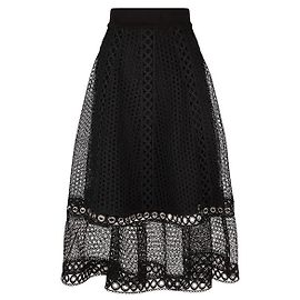 Maje Jenner Black Lace Midi Skirt Black