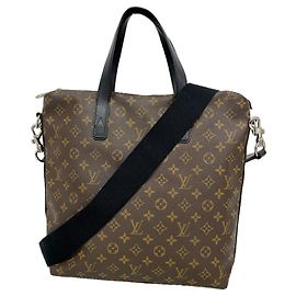 Sac cabas Louis Vuitton Monogram Macassar Kitan Marron Noir