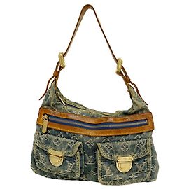 Borsa a tracolla Louis Vuitton Monogram Denim Baggy PM Blu
