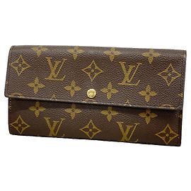 Louis Vuitton Monogram Portefeuille Sarah Long Wallet Castaño